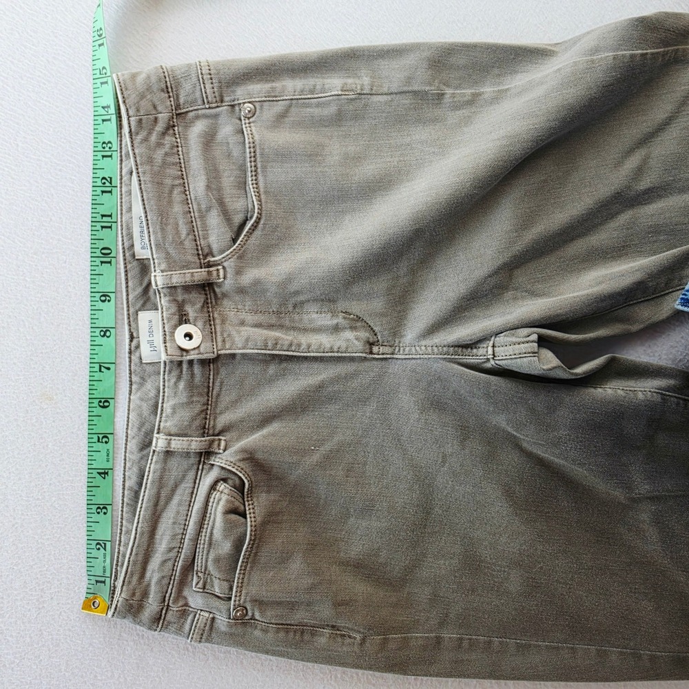 J. Jill Boyfriend Straight Leg Ankle Jeans Light Soft Taupe Stretch Denim Size 6 - Picture 7 of 10